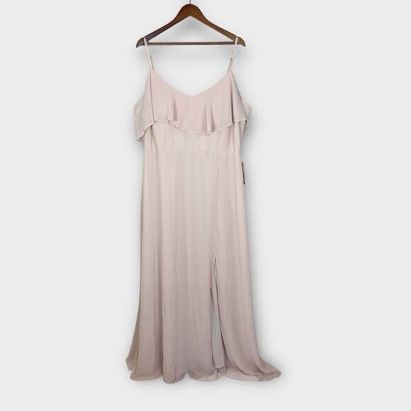 Birdy Grey Jane Convertible Bridesmaid Dress Pale Blush Pink Chiffon 1X New - Picture 6 of 14